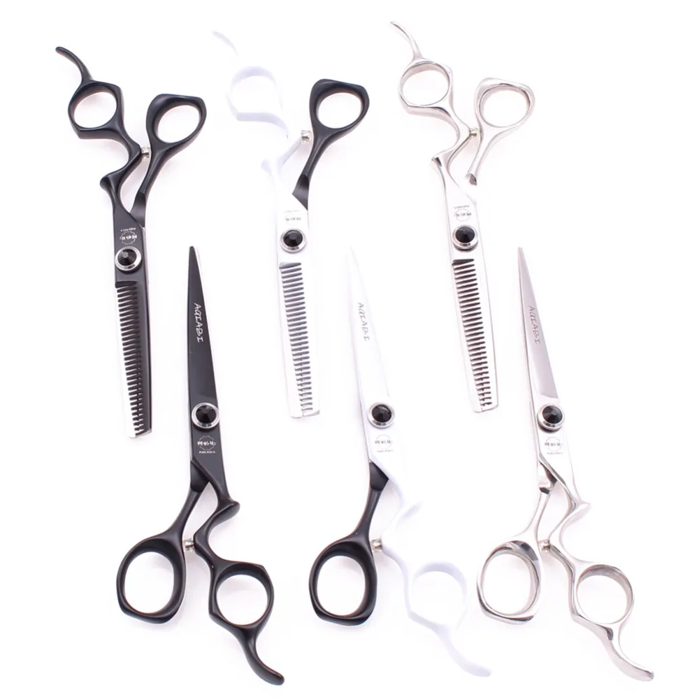 Ножницы для волос 5," AQIABI 440C блестящие ножницы для стрижки волос филировочные ножницы Профессиональные Парикмахерские ножницы парикмахерские накидки A9016