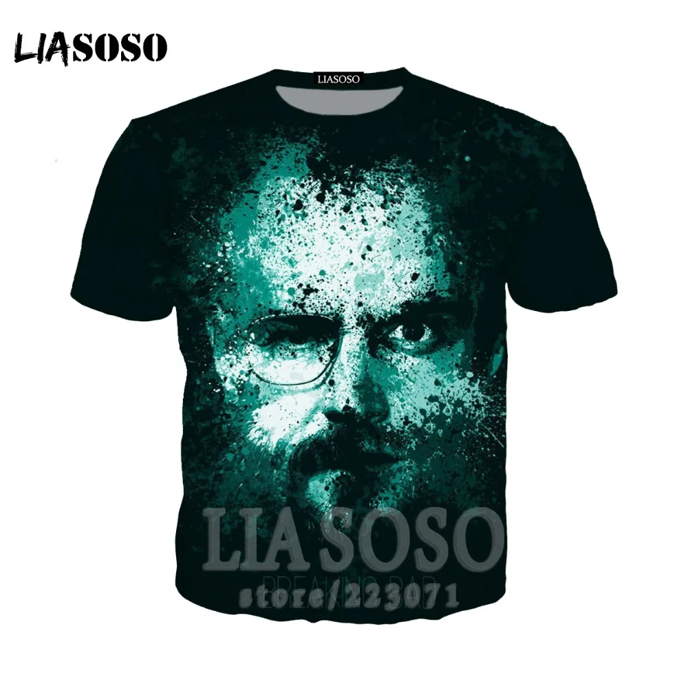 LIASOSO Quality heisenberg funny t shirt casual breaking bad T-shirt print 3D mens Fashion cool hoodies sweatshirt for men br12