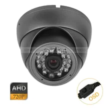CCTV AHD 1.0MP 720P OSD Mini Security Indoor Metal Dome Camera 24IR
