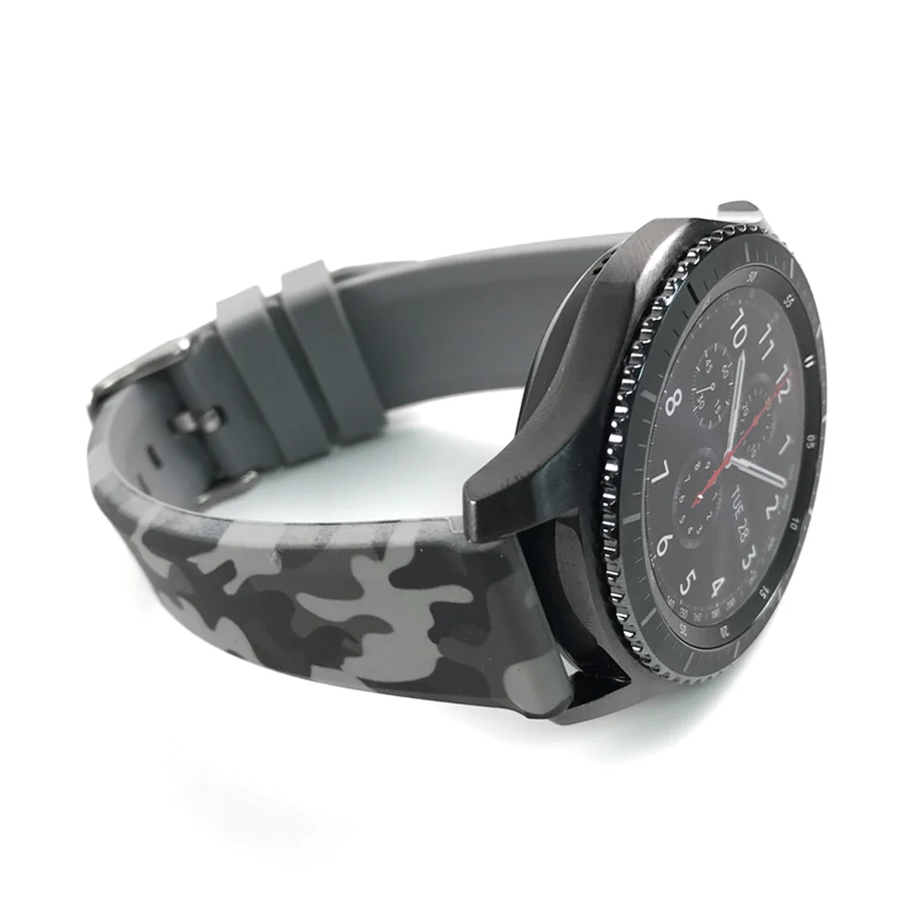 Браслет Камуфляжный силиконовый для Samsung Gear S3 мужской/женский браслет Galaxy Watch 3 45