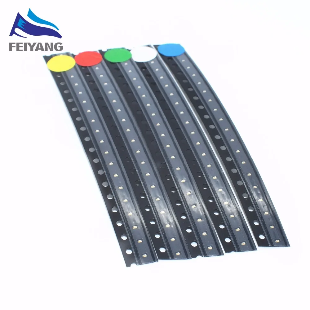 0402 SMD Светодиодная упаковка 5 видов цветов (красный желтый белый зеленый и синий) 1