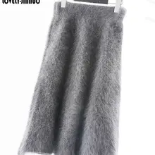 Эксклюзивный заказ для пожилых женщин норки кашемировая юбка длинная ограниченная темперамент JN290
