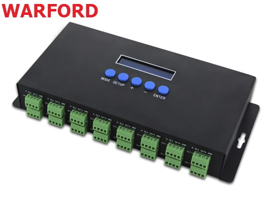 

WARFORD LED Lights Controlers 16 Channels Artnet To SPI /DMX Pixel Light Controller 340pixels*16CH+two ports(2x512) DC5V-24V