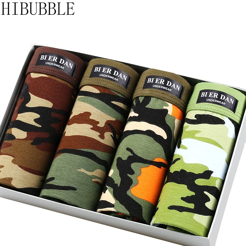 Камуфляжное нижнее белье HIBUBBLE для мужчин дышащее Мужское из вискозы боксеры с