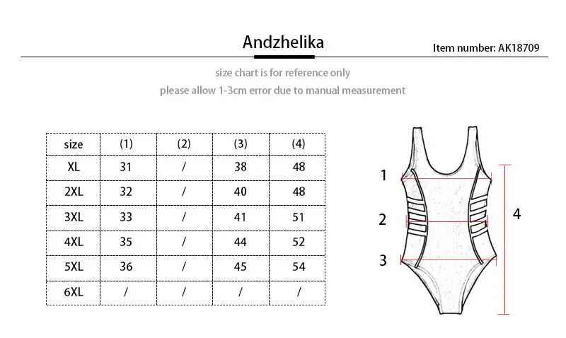 Andzhelika bikini женский купальник монокини для женщин размера плюс