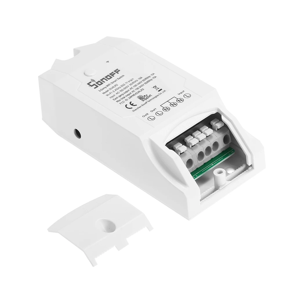 Умный выключатель SONOFF Dual ITEAD 10 шт./Лот двухканальный Wi Fi переключатель для Alexa Google
