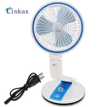 

Mini 360 Rotation Folding Table Lamp Built In Battery Desktop Fan Desk Light USB Rechargeable Folding Fan Lamp US Plug LED Light
