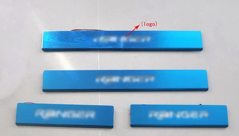 Подходит для Ford RANGER 12-14 синий LEDWelcome педали StainlessSteel накладка пластина-порожек