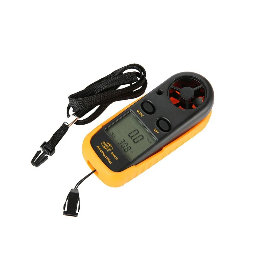 

BBENETECH GM816 Digital Anemometer Windmeter Thermometer Air Velocity Airflow Temperature Wind Speed Gauge with LCD Backlight