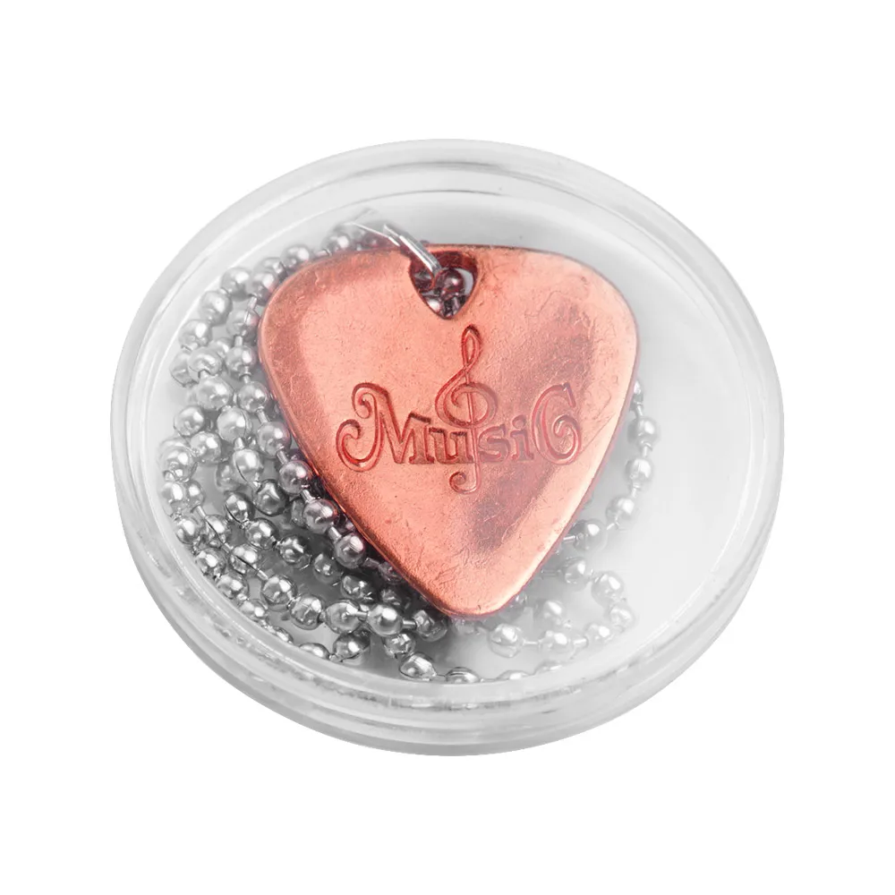 

Metal Guitar Pick Necklace Zinc Alloy 1.2mm Thickness with Ball Chain Musical Instrument Guitar Accessories