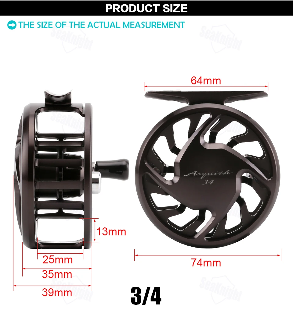 Оригинальная катушка Shimano ASQUITH 3/4 для ловли нахлыстом, 3BB, 105 г, 0,5 кг, Макс. Тяга, колесо, металлический корпус, морская Рыболовная Снасть