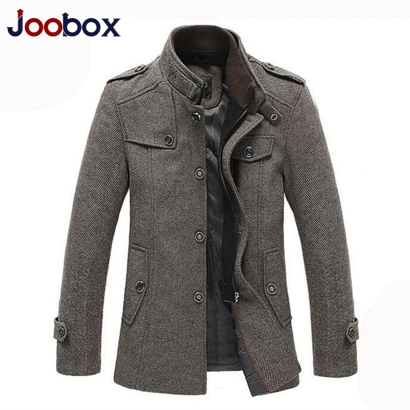 

2018 luxury New Autumn and Winter Jackets Men 4xl Wool Jacket men's slim fit thickening Winter coat men,men Short Trench Jacket