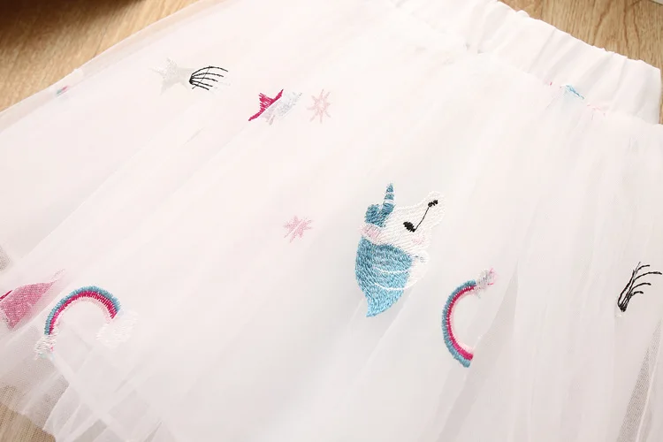 Toddler Kids Baby Girls Clothes Unicorn T-Shirt+Tulle Skirt 2PCS Birthday Outfits Suit Kids Children Summer Clothing Sets