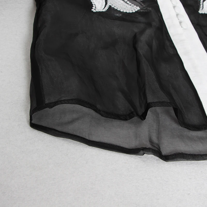 TWOTWINSTYLE летняя футболка с вышивкой женская блузка, пэчворк для воротника в форме банта от Фонари рукав перспектива рубашка Женская мода Повседневное
