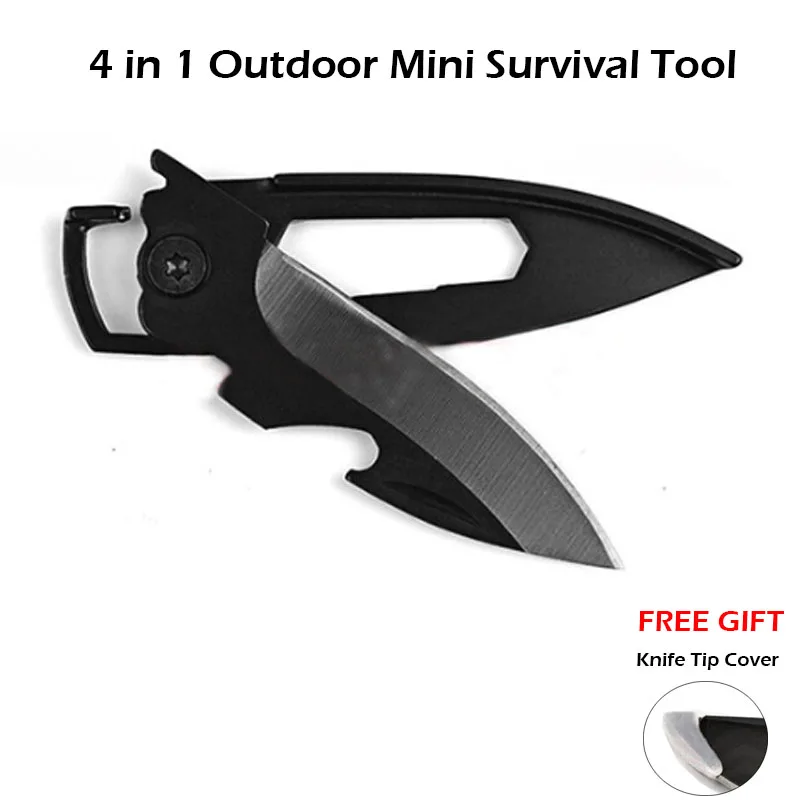 

Military EDC Multifunctional Mini Keychain Knife Pocket Survival Tool Folding Knife Outdoor Pare Peeler Peel Gags Practical Joke