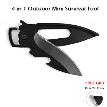 

Military EDC Multifunctional Mini Keychain Knife Pocket Survival Tool Folding Knife Outdoor Pare Peeler Peel Gags Practical Joke