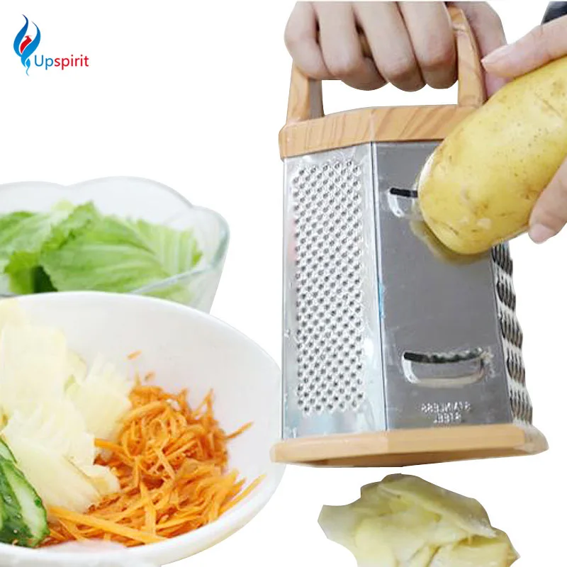 High Quality 6 Sides Multi functional Stainless Steel Grater Handheld Slicer Fruit Vegetable Planer Knives Kitchen