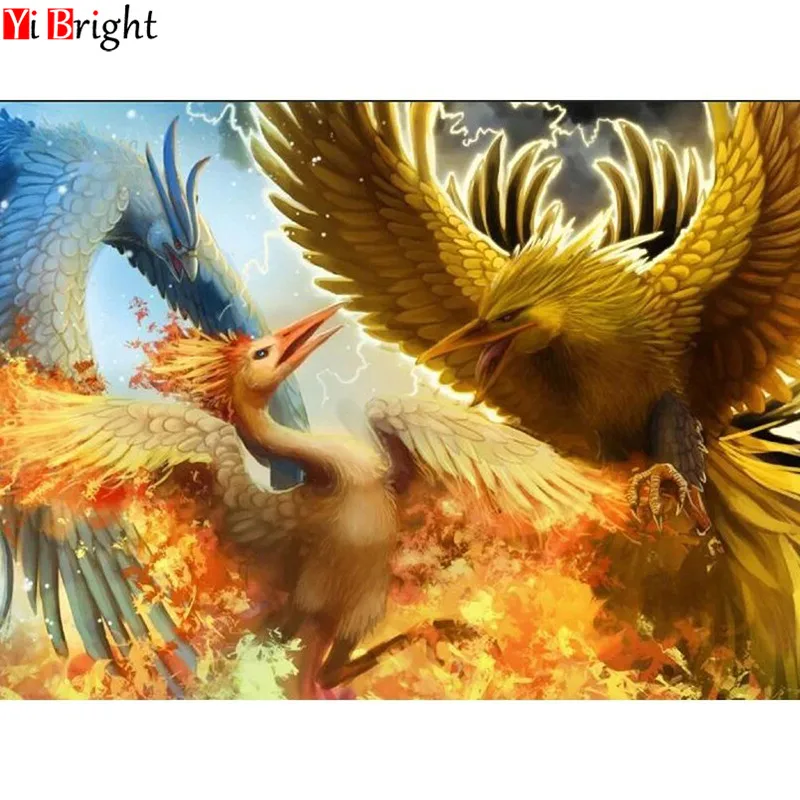 

Full Drill Square Diamond Painting Animal Diamond Mosaic Phoenix Diamond Embroidery Crafts Sewing Picture Of Rhinestones XY1