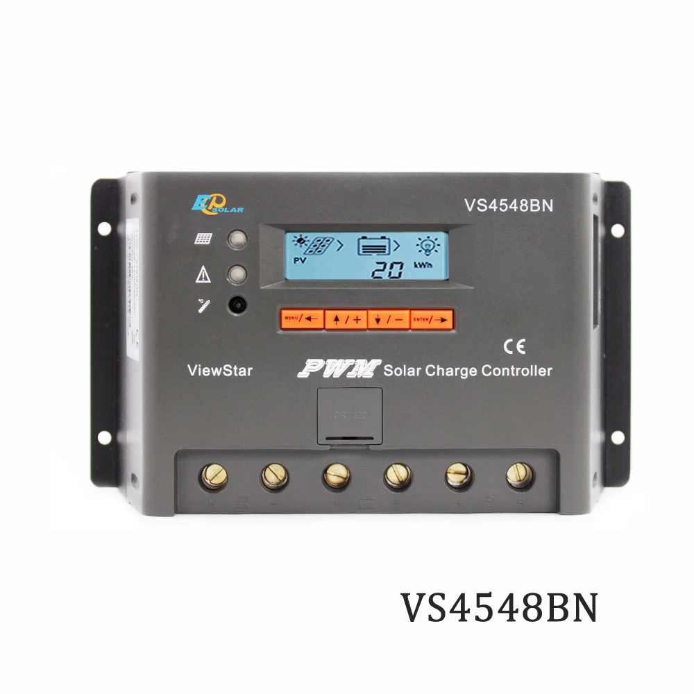 

Viewstar VS4548BN 45A 12V 24V 36V 48V PWM Programmable Solar Charge controller charger Regulators support MT50 WIFI Bluetooth