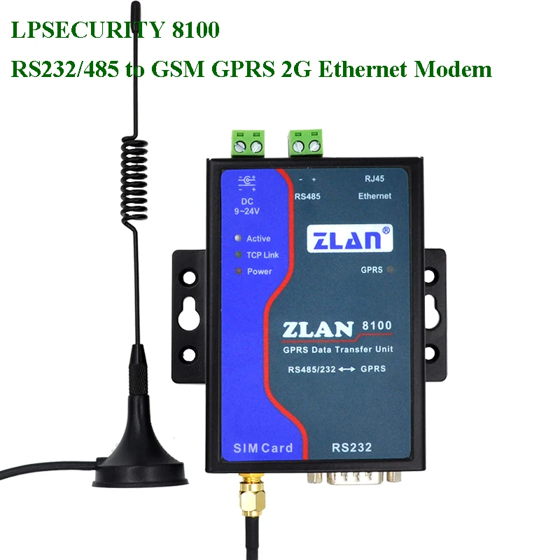 RS232 RS485 к GSM модем GPRS-Ethernet 2G TCP/IP последовательный порт серверный маршрутизатор GPRS удаленный беспроводной передачи данных deviceZLAN8100