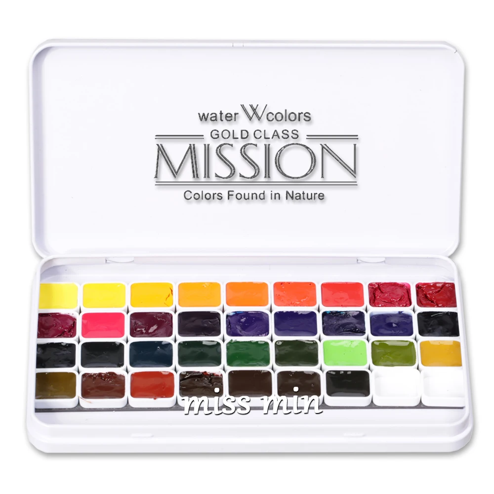 Preise Mijello Master Aquarell Malerei Reine Pflanzen Gold Aquarell 24 farbe verf 34 farbe Sub Paket 0,8 ml mini Anzug Acuarelas Kunst