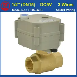 Tf15-b2-b DC5V 3 Провода BSP/ДНЯО латунь 1/2 ''(dn15) моторизованный Клапан с ручным управлением и индикатором для отопления Очистка воды