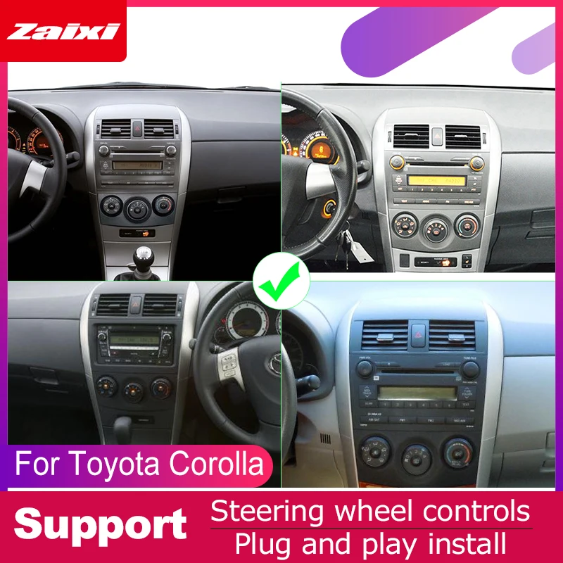 ZaiXi для Toyota Corolla(E140) Sedan 2006~ 2013 Автомобильная Android мультимедийная система 2 DIN Авто dvd-плеер gps Navi навигация