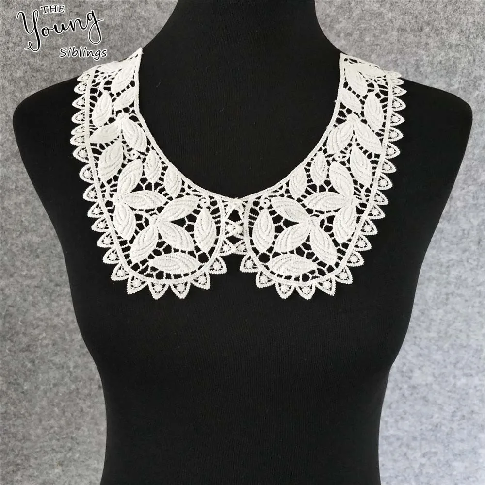New style Embroidery Flower Lace Neckline Fabric DIY Lace Collar Sewing ...