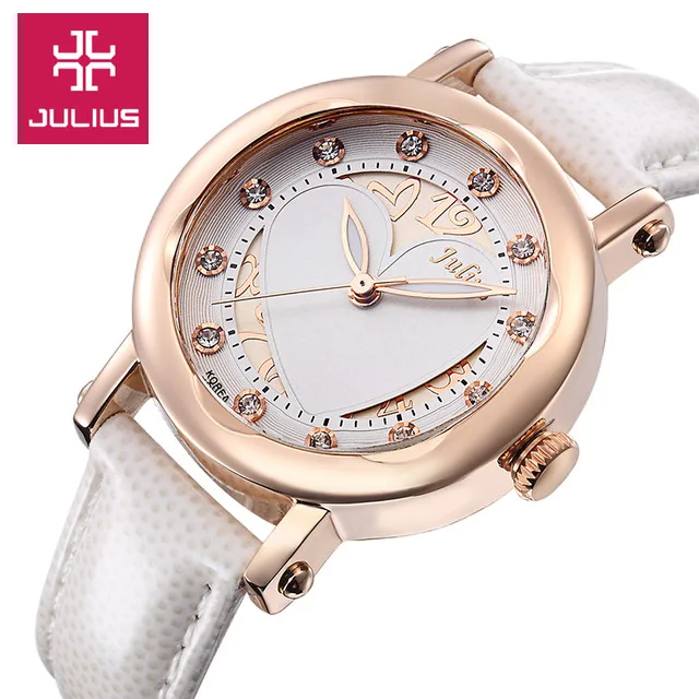 

Julius Ladies Fashion Quartz Watch Women Bracelet Clasp Casual Dress Leather Wristwatch Japan Quartz Birthday Gift JA-792
