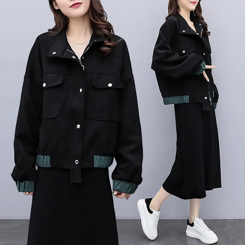 Женская куртка большого размера 5XL на весну и осень модные пальто повседневная