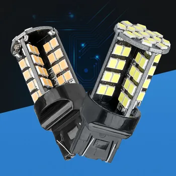 

2pcs W21/5W 7443 T20 Double String 79 LED Auto Parking Lamps Rear Brake Bulbs Car Daytime Running Light Red White Yellow