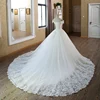 SL-100 Customized White Ball Gown Bridal Dress mariage Vintage Muslim Plus Size Lace Wedding Dress 2020 Princess with Sleeve 2
