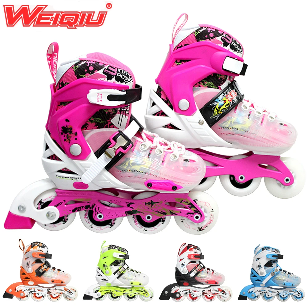 Japy تزلج 2015 WeiQiu الأطفال زلاجات دوارة قابل للتعديل أربعة عجلات في الهواء الطلق مضمنة أحذية التزلج للأطفال JJ سلسلة 5 ألوان