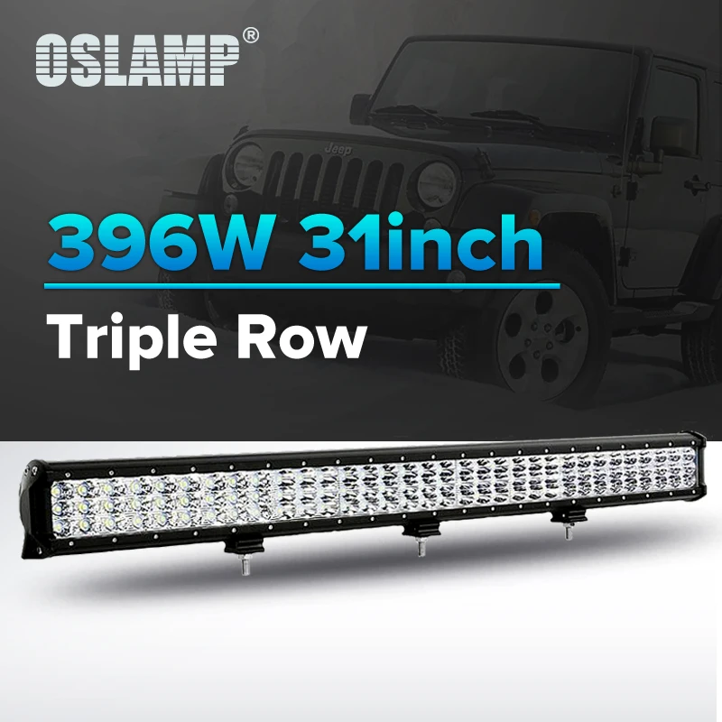 

Oslamp 396W 31" Led Chips Combo LED Driving Light Bar 12V 24V Led Auto Work Light for Car SUV ATV RZR UTV PickUp Truck Led Bar