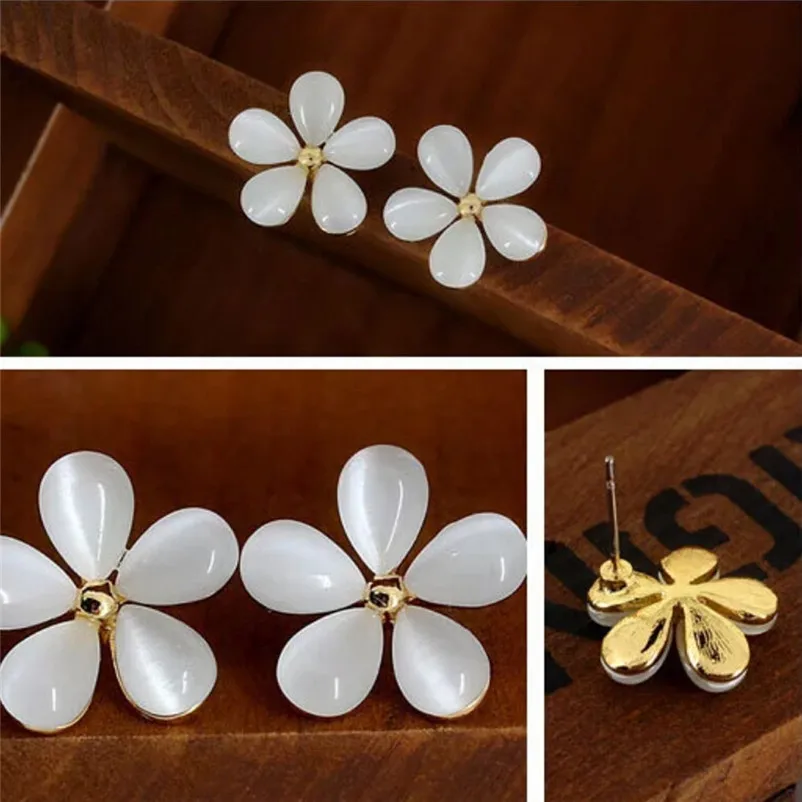 2018 Fashion earrings for women Ear Nail Pure White Cherry A Birthday Present Jewelry Gift Brincos Bijoux Femme Y10#N (5)