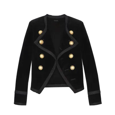 discount  SMTHMA HIGH QUALITY New Fashion 2019 Designer Runway Jacket Women's Double Breasted Buttons Velvet 