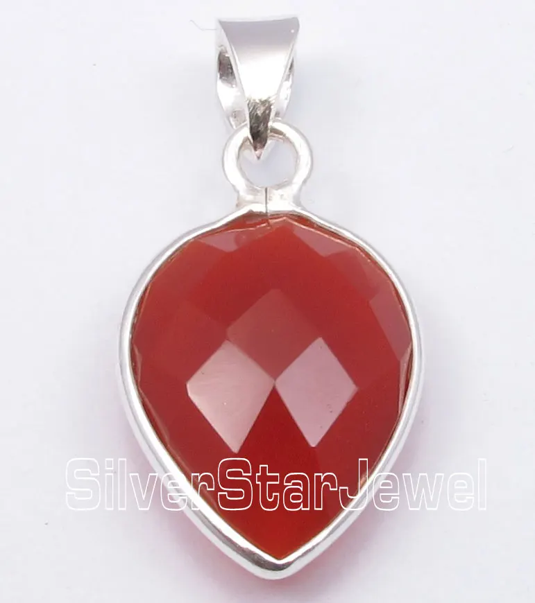 

Muiltiple Choices Silver Original Facetted CARNELIAN Drop Nice Charming Pendant 3.0CM Religion Jewelry Variation