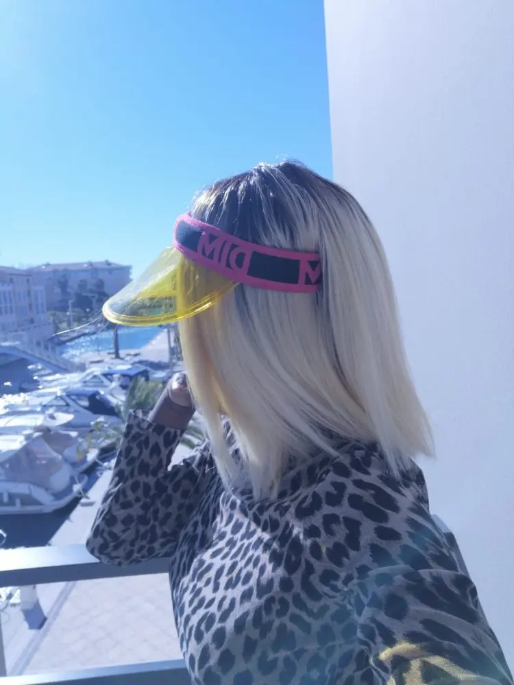 

New Hot Women Transparent Clear Unbreakable Visor Cap Empty Topless Letter PVC Plastic Big Brimmed Sun Beach Party Hat