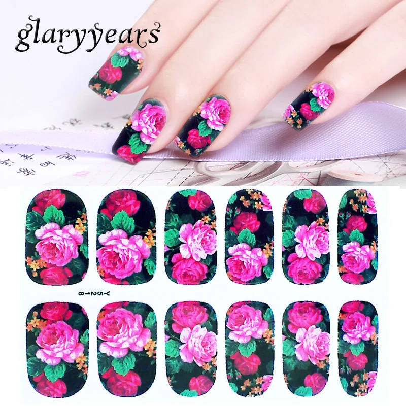 

glaryyears 1 Sheet Full Cover Y Nail Decoration 9.2*5.7cm Sticker Cartoon Nail Art Design for Women DIY Manicures Tips Decal New