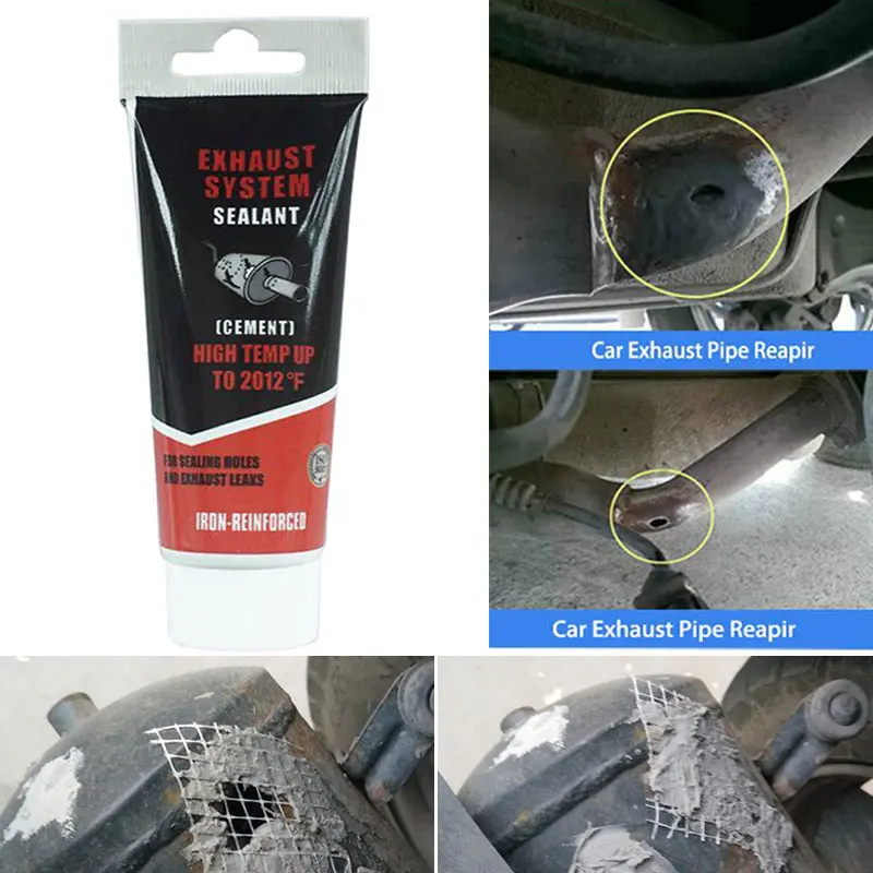 

Vehemo 75g Paste High Temperature Sealant Exhaust Pipe Sealant Cars Universal Auto Silencer Exhaust Pipe Repair Glue