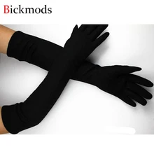 48 см длинные вязаные перчатки женские локоть черные эластичные прямые стильные овечьи шерстяные тонкие весенние осенние нарукавники
