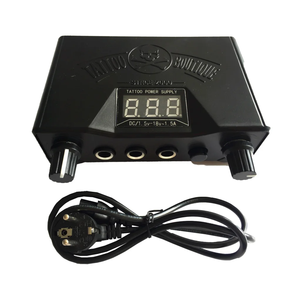 

Permanent Makeup Tattoo Supply Tools Black Double Dual LED 3 Digital Display Tattoo Machine Power Supply Cable For Liner Shader