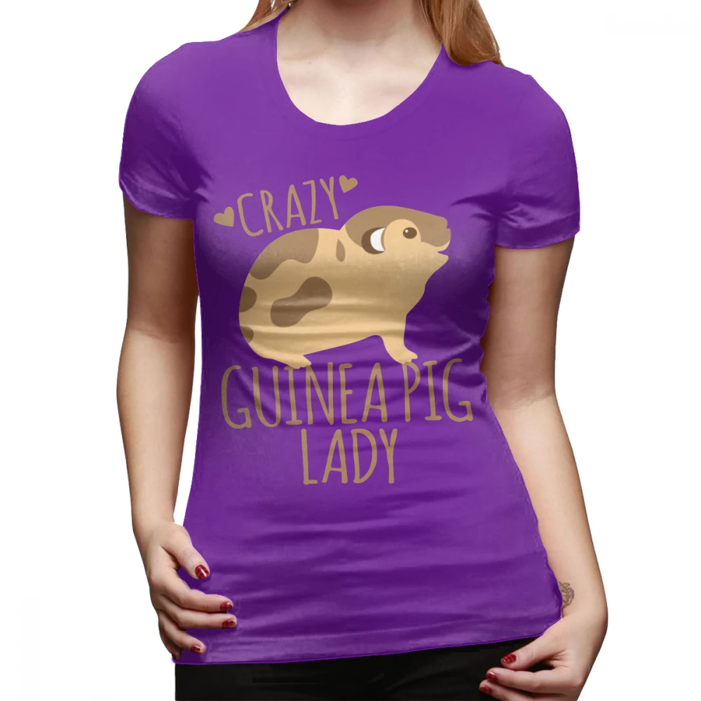 Футболка с морской Свинкой, женская футболка с сумасшедшей морской Свинкой, простая серая женская футболка, повседневная женская футболка с круглым вырезом и коротким рукавом - Цвет: Фиолетовый
