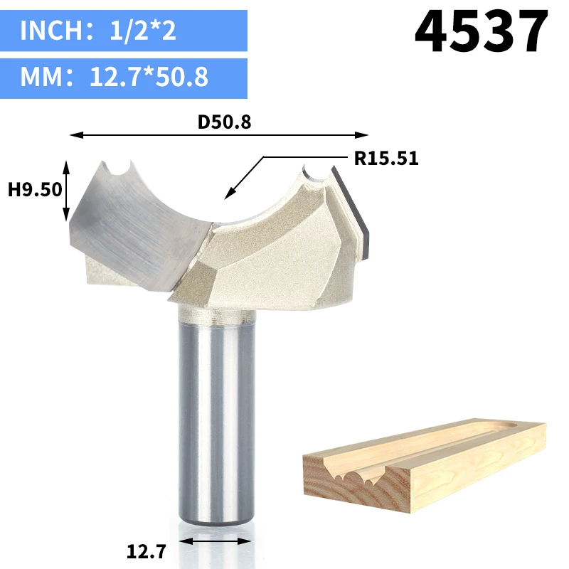 HUHAO 1 шт. 1/" хвостовик профессионального класса двойной дуги Дракон шаровые биты круглый над фрезом для деревообработки гравировальный станок - Длина режущей кромки: 4537