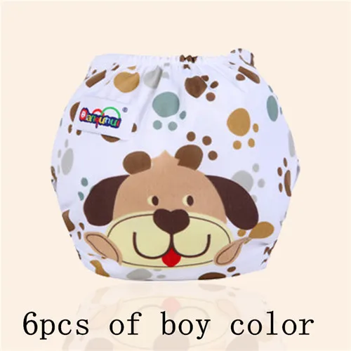 6pcs of boy color Подгузники Многоразовые Детские многоразовые подгузники многоразовые трусики полотняный подгузник моющийся подгузник Новинка подгузники 6 шт./лот DBT-YTNK004-6P - Цвет: 6pcs of boy color