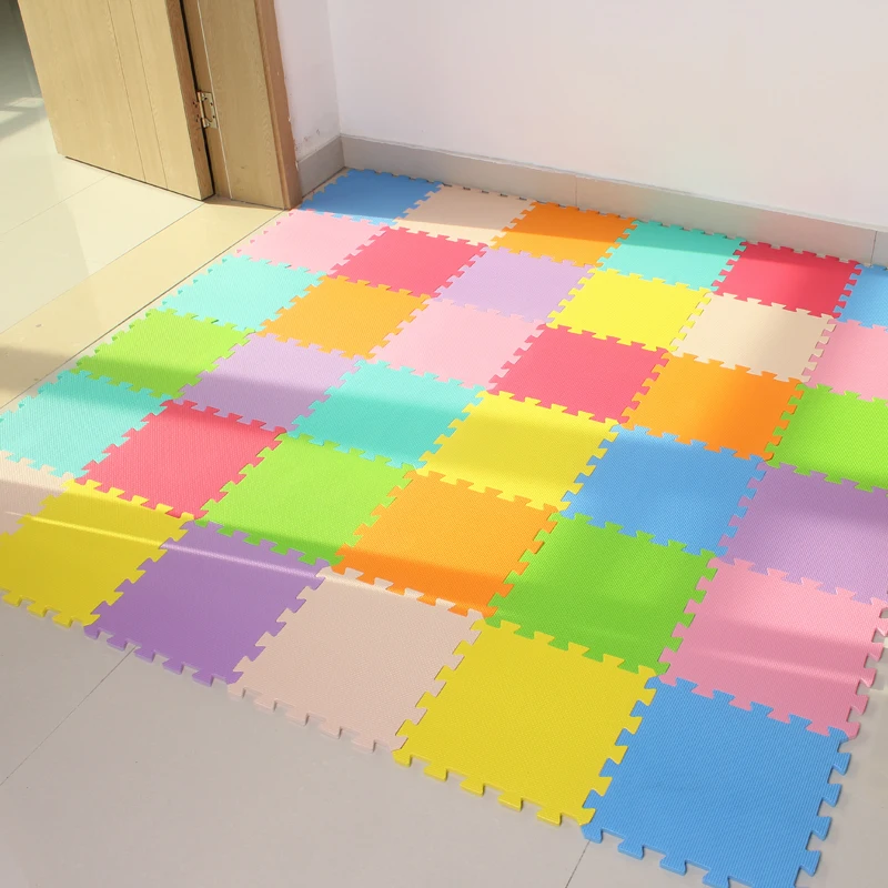 Meitoku детский коврик-пазл из пены EVA/18, 24or36/Лот, блокирующая плитка для упражнений, напольный ковер для детей, каждый 32X32 см, толщина 1 см - Цвет: MIX light color