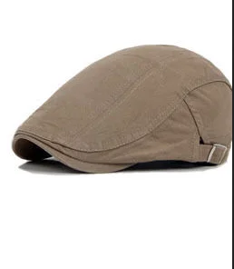 Новые мужские и женские модные шапки-береты, кепка для гольфа, для вождения, плоская кепка таксиста кепка газетчика - Цвет: Light Khaki