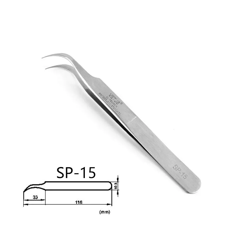 Stainless Steel High Precision Lashes Tweezers Anti-static Non-magnetic Eyelash Extension Tweezers Eye Lash Makeup Tools 2