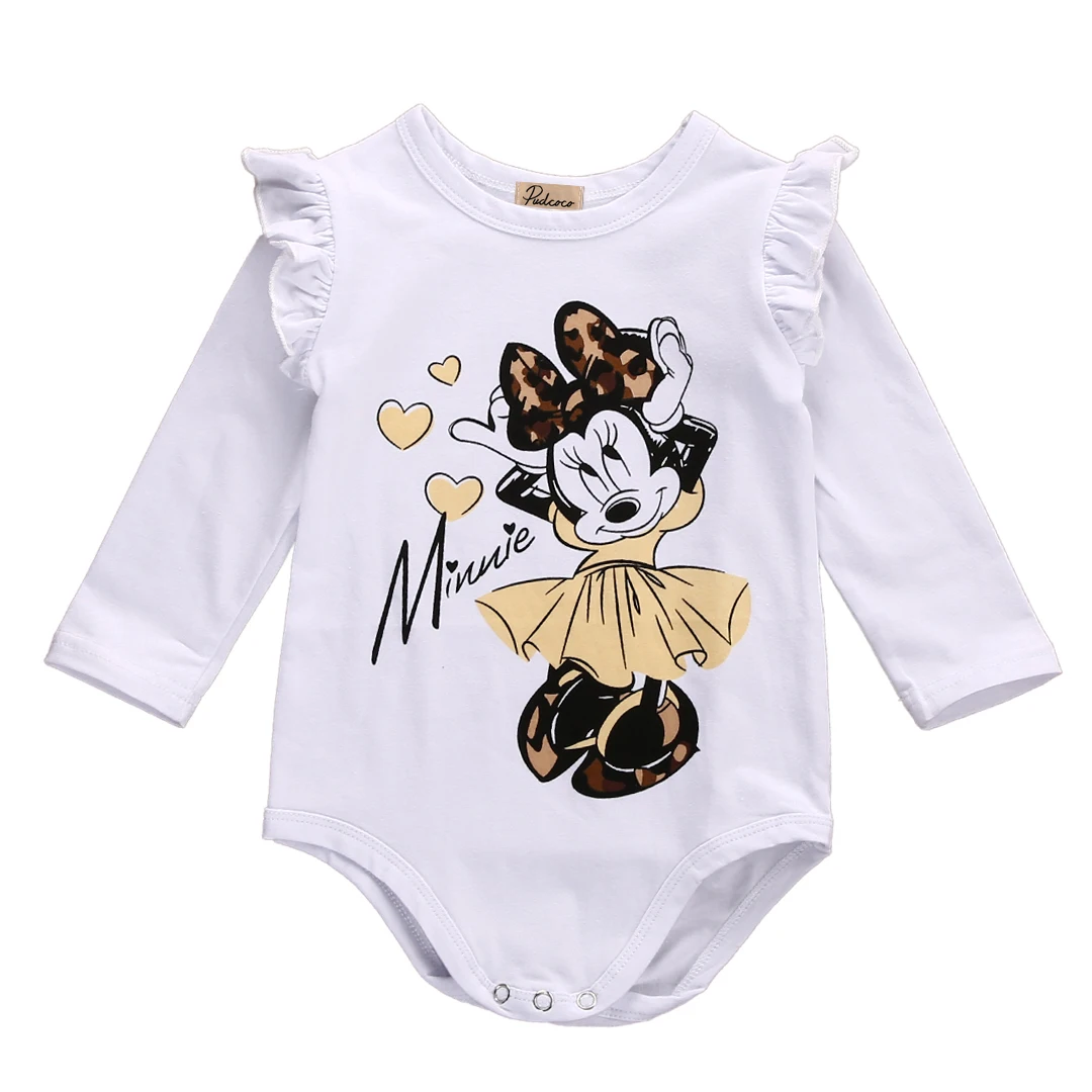 Mouse Newborn Baby Boy Girl Romper Jumpsuit Long Sleeve Bodysuit Overalls Outfits Clothes