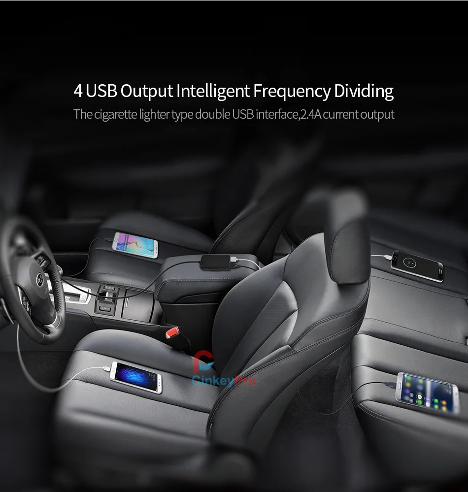 QC 3,0 Автомобильное зарядное устройство заднее сиденье зарядное устройство четыре порта зарядка 4USB5V9V12V мобильный телефон бортовое зарядное устройство с проводом
